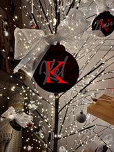 Load image into Gallery viewer, Personalised Christmas Decoration | Etched Monogram Mirror Acrylic Bauble
