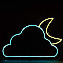 Load image into Gallery viewer, ice-blue-and-yellow-cloud-and-moon-shape-neon-light

