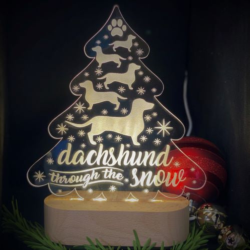 Dachshund Dog Night Light, Dachshund Christmas Light, Personalised Christmas Nightlight, Australia
