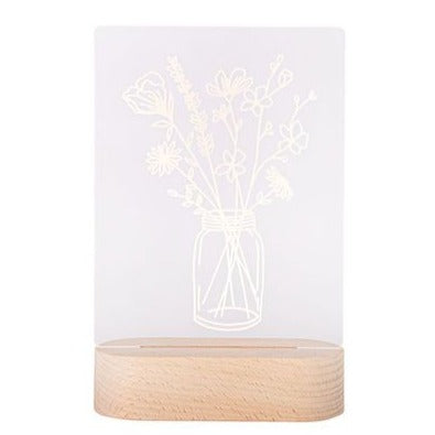 For Her Gift Night Light - Mason Jar of Flowers
